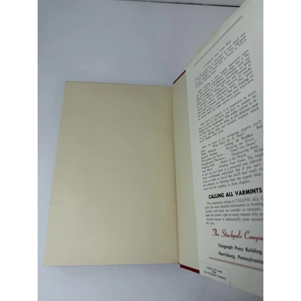 Calling All Game By Bert Popowski HC 1952 First Edition Hunting Stories and Tips